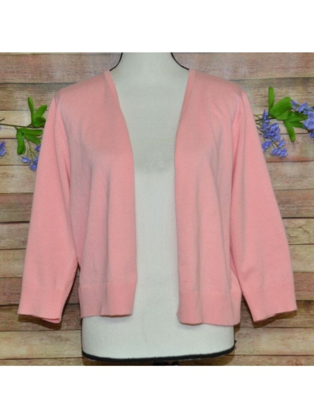 Urban CoCo Women's XL Open Front Lightweight Knit Crop Cardigan Pink Coquette